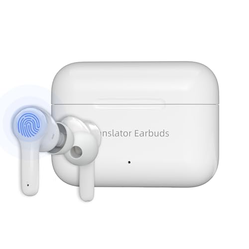 ANFIER M6 AI Offline Translation Earbuds Real Time 144 Languages Two-Way Translator Audifonos Traductores Inglés Español 3-in-1 Translate Headphones for Business Travel, No Subscription Needed (White)